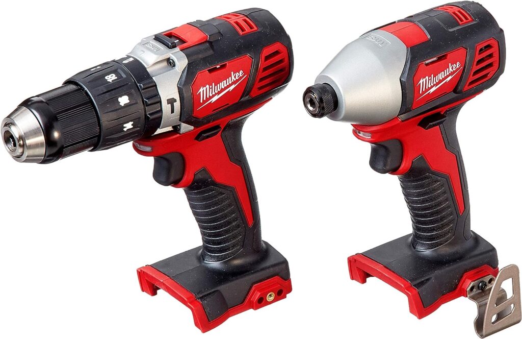Milwaukee 2695-24 M18 18V Cordless Power Tool Combo Kit with Hammer Drill, Impact Driver, Reciprocating Saw, and Work Light (2 Batteries, Charger, and Tool Case Included)