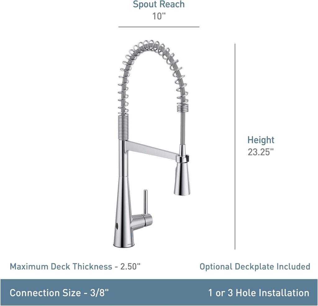 Moen 5925EWSRS Sleek Single-Handle High Arc Pulldown Kitchen Faucet, Spot Resist Stainless