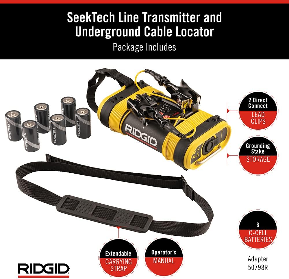 RIDGID 21898 SeekTech ST-305 Line Transmitter, Line Tracer and Underground Line Locator,Yellow,Small
